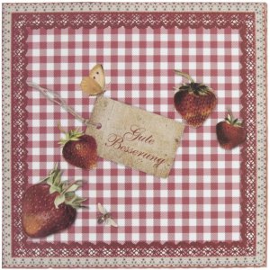 Tarjeta de convalecencia fresas 13,5x13,5 cm alemán
