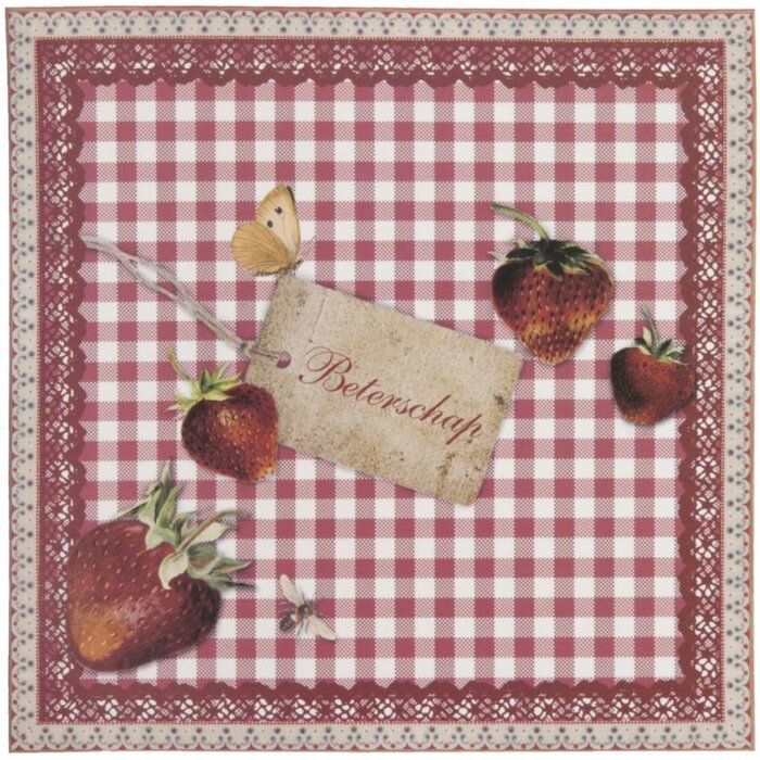 Tarjeta de convalecencia fresas 13,5x13,5 cm Holandés