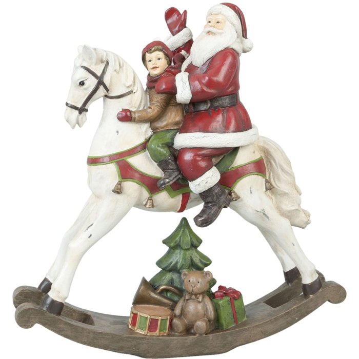Figurita de Navidad caballo balancín 29x10x30 cm