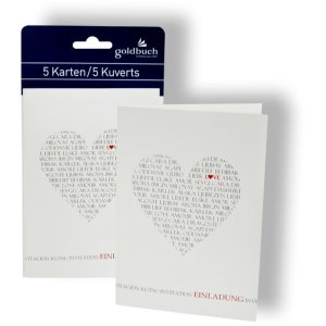 Tarjeta de invitación Love 5 tarjetas con sobre