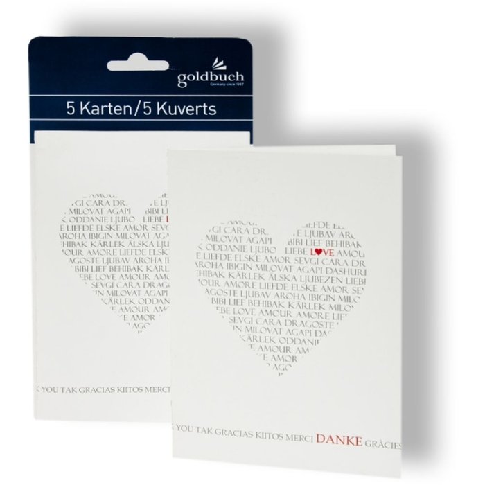 Tarjeta de agradecimiento Love Pack de 5 C6