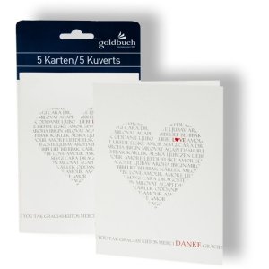 Tarjeta de agradecimiento Love Pack de 5 C6