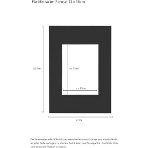 Passepartout listo 21x29,7 cm para 13x18 cm negro
