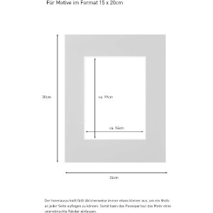 Passepartout listo 24x30 cm para 15x20 cm gris cera