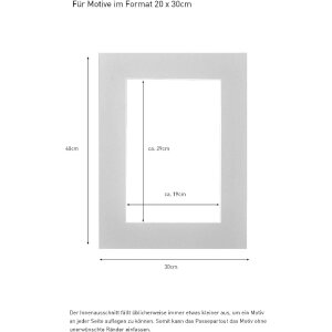Paspartú confeccionado 30x40 cm para 20x30 cm gris cera