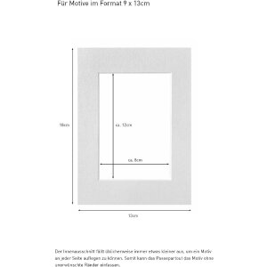 Passepartout listo 13x18 cm para 9x13 cm gris cera