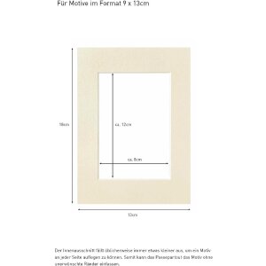 Paspartú confeccionado 13x18 cm para espino de 9x13 cm
