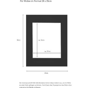 Passepartout confeccionado 40x50 cm para 28x35 cm negro