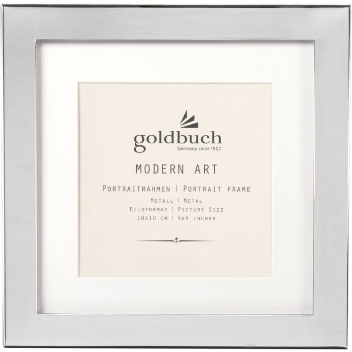 Goldbuch Marco de Retrato de Metal Arte Moderno 10x10 cm plata brillante
