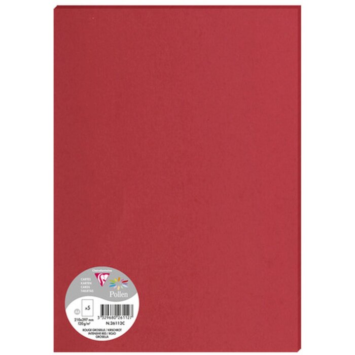 5 hojas polen DIN A4 120 g - rojo cereza