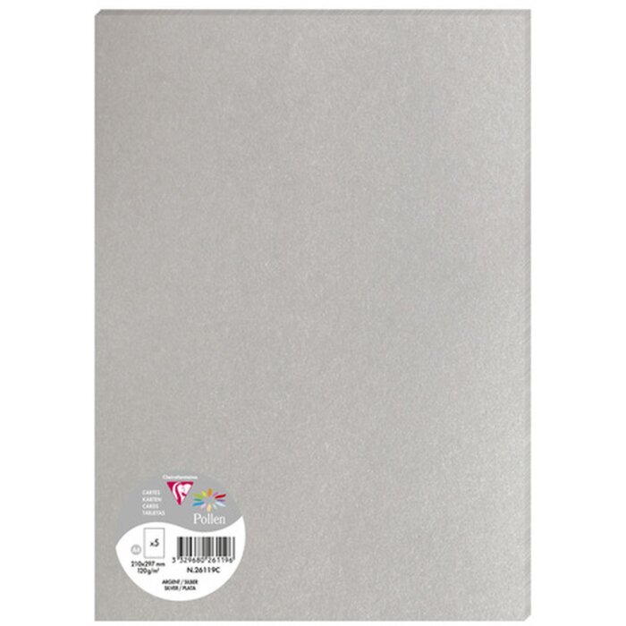 5 hojas polen DIN A4 120 g - plata