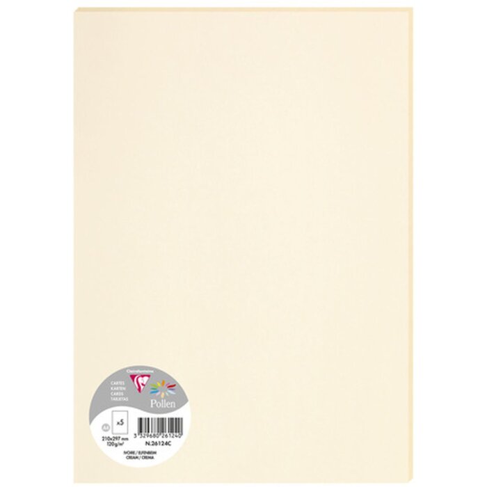 5 hojas polen DIN A4 120 g - marfil