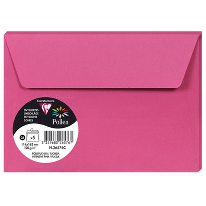 5 Sobres Polen 114x162 mm fucsia