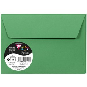 5 Sobres Polen 114x162 mm verde pino