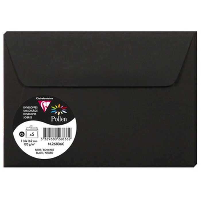 5 sobres Polen 114x162 mm negro