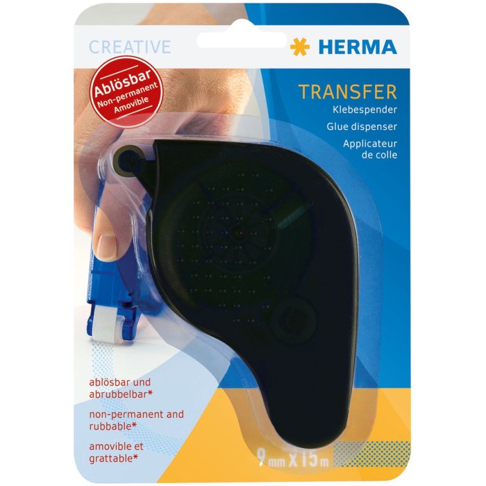 Dispensador de adhesivo de transferencia negro - extraíble