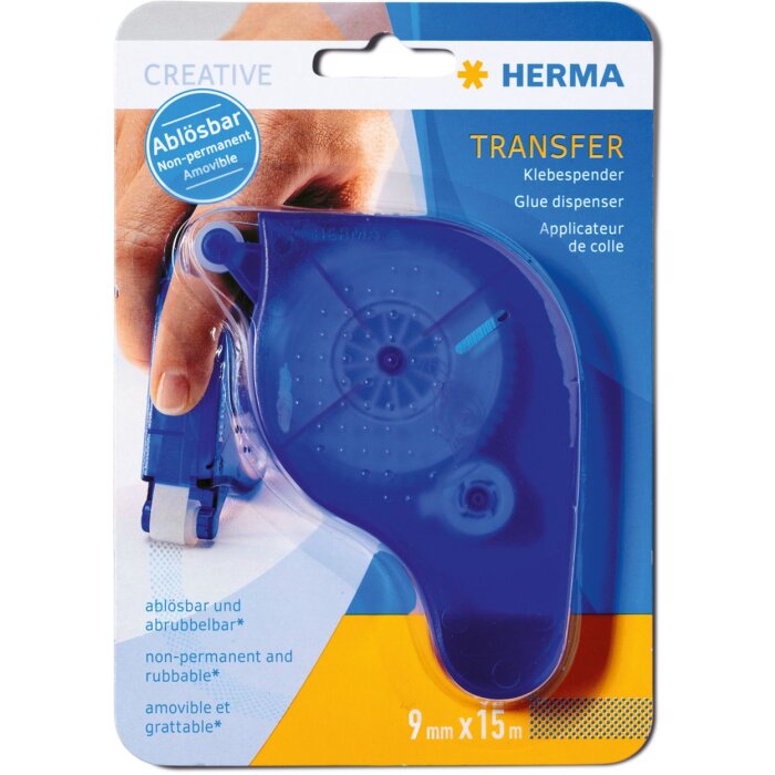 Dispensador de adhesivo transfer azul - extraíble