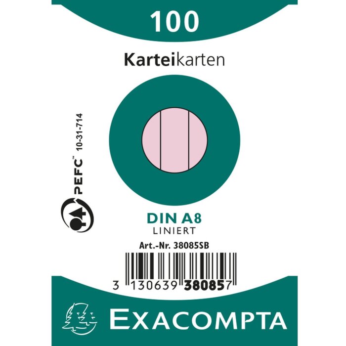 Fichas A8 rayadas rosa 100 unid.