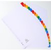 Índices impresos cartulina blanca 160 g lengüetas de color reforzadas 20 piezas A4 blanco