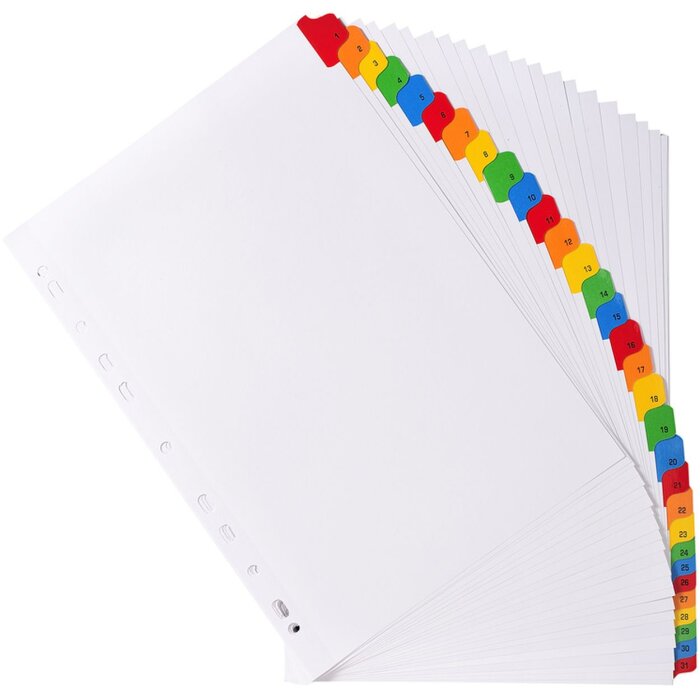 Índice 31 piezas A4+ cartón 20 piezas 160g blanco