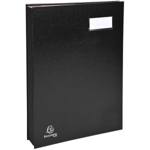 Carpeta de firmas 12 compartimentos negro A4
