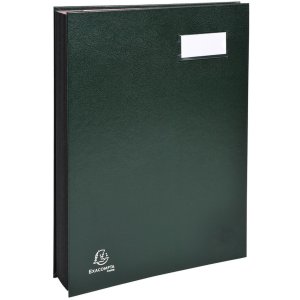 Carpeta de firmas 12 compartimentos verde A4