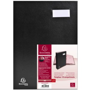 Carpeta Signature 24181E - 18 compartimentos negro
