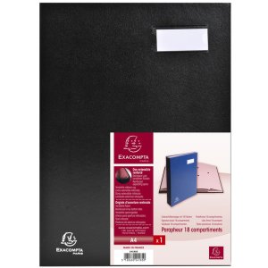Carpeta de firma 24211E - 20 compartimentos negro