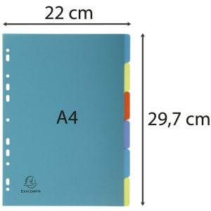 Índice DIN A4 con 6 pestañas