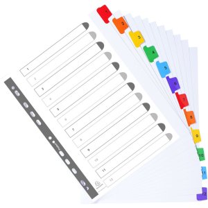 Exacompta registro DIN A4 12 pestañas cartón 160 g organización oficina