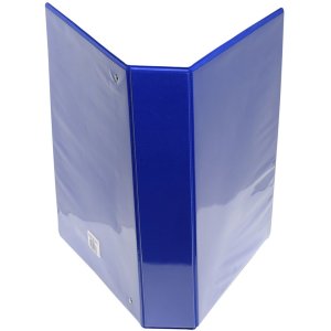 Carpeta de anillas de PP resistente de 2,8 mm con 4 anillas de 40 mm en forma de D, lomo de 67 mm, 3 fundas exteriores y 2 interiores, cubierta de Krea, DIN A4 extra ancho Azul