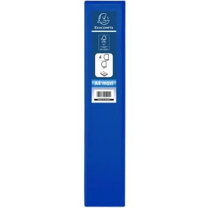 Carpeta de anillas de PP resistente de 2,8 mm con 4 anillas de 40 mm en forma de D, lomo de 67 mm, 3 fundas exteriores y 2 interiores, cubierta de Krea, DIN A4 extra ancho Azul