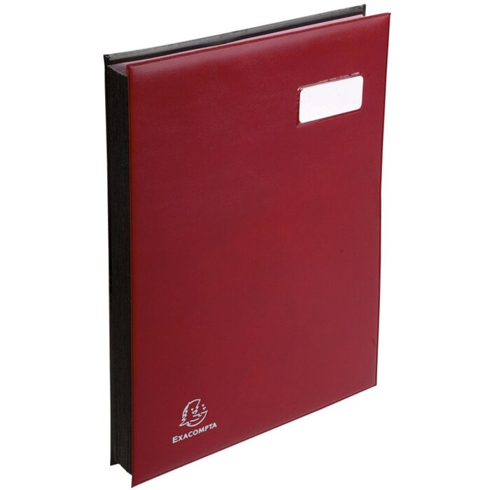 Carpeta de firmas 654779E - 24 compartimentos burdeos