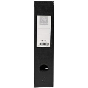 Lomo de PVC rígido de 2 mm 70 mm con portaetiquetas encolado y orificio de agarre Negro