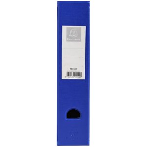 Lomo de PVC rígido de 2 mm 70 mm con portaetiquetas encolado y orificio de agarre Azul