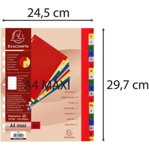 Registros de PP de colores, 20 unidades, para DIN A4+ - colores surtidos