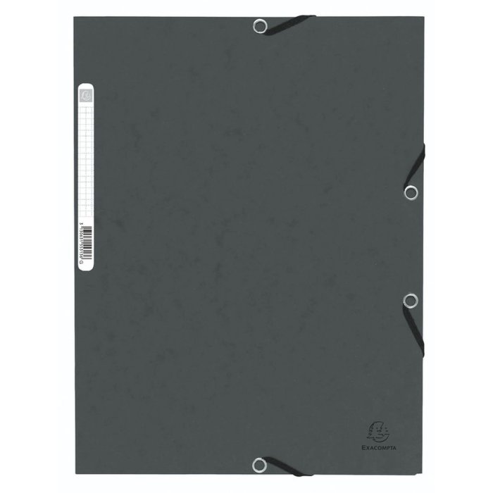 Carpeta con banda elástica y 3 solapas de cartón Manila 355 g, para DIN A4 Gris