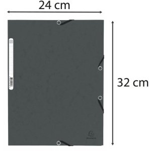 Carpeta con banda elástica y 3 solapas de cartón Manila 355 g, para DIN A4 Gris