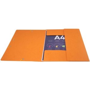 Carpeta con banda elástica y 3 solapas de cartulina monobloque Scotten Manila 425 g Nature Future, para DIN A4 Naranja