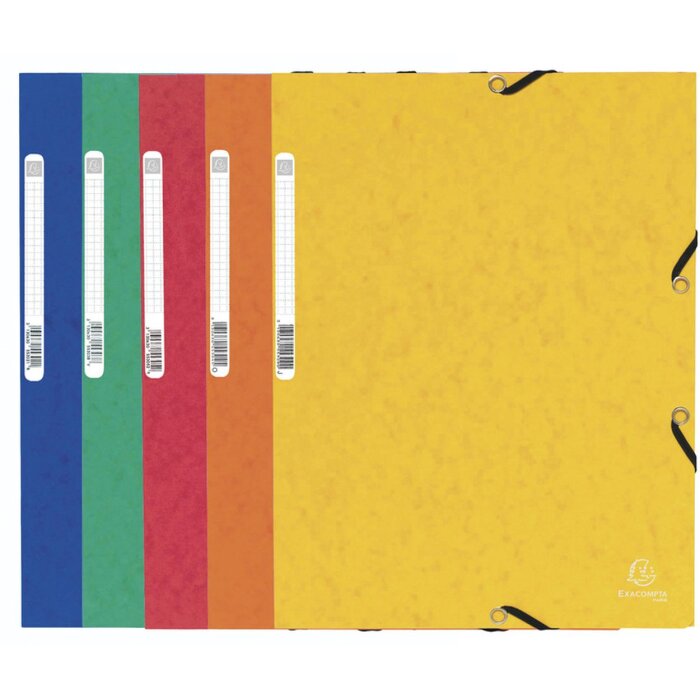 Carpeta con banda elástica y 3 solapas DIN A4 colores surtidos