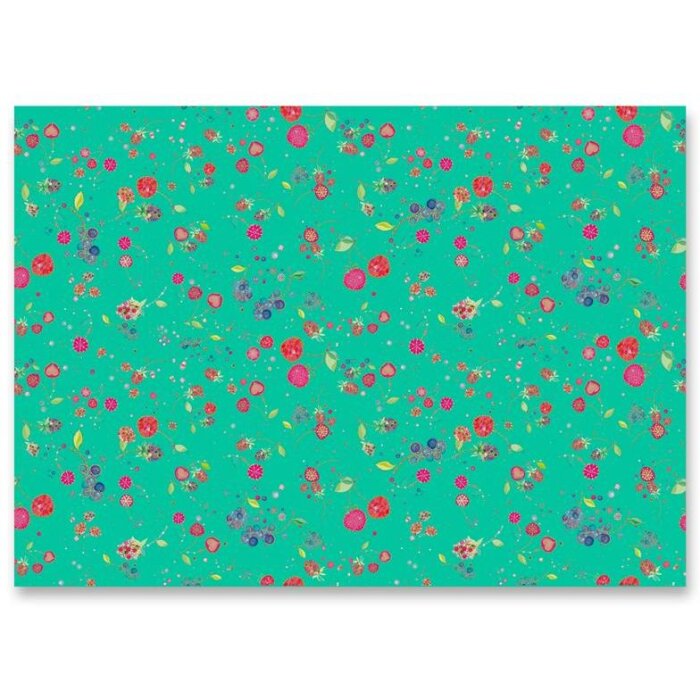 FRUTAS papel de regalo verde 1 hoja 50x70 cm
