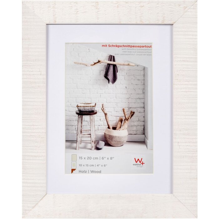 Marco de madera 15x20 cm HOME en blanco polar