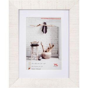 Marco de madera 15x20 cm HOME en blanco polar