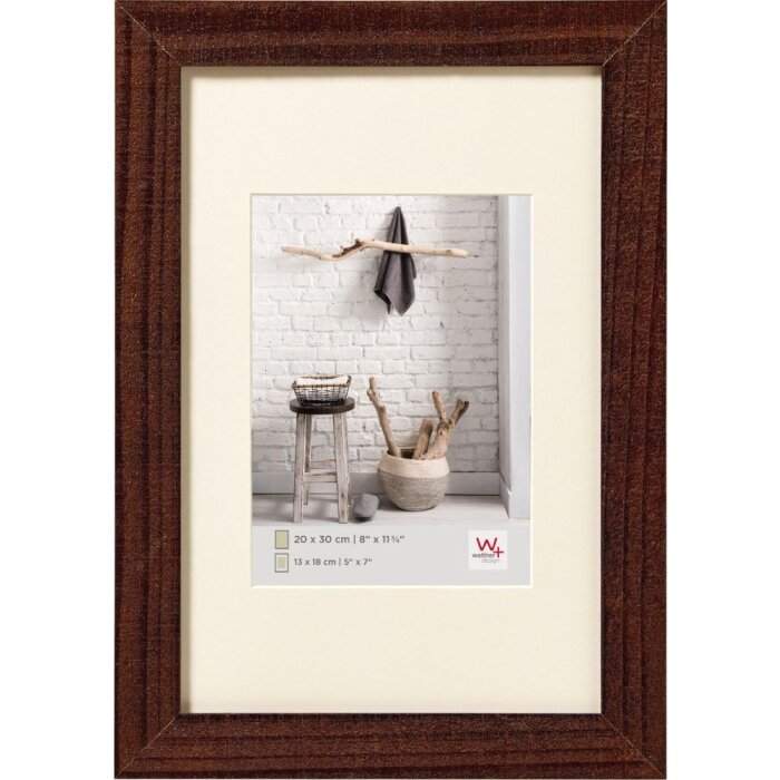 Marco de madera Walther HOME nogal 30x40 cm con passepartout 20x30 cm