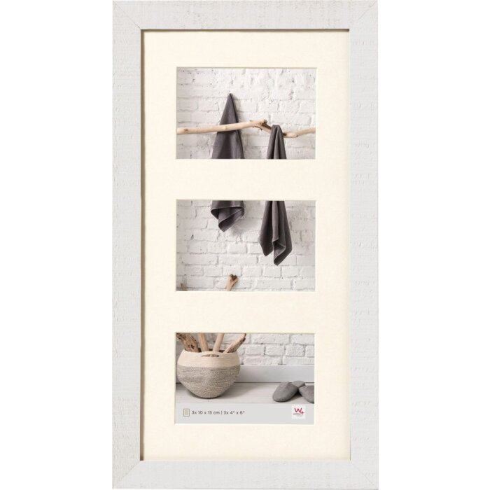 Marco de madera Walther Home blanco 3 fotos 13x18 cm