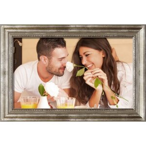 Marco de madera antiguo 40 x 50 cm espejo de cristal plateado