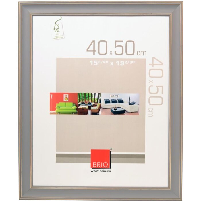 Marco de madera Constance gris 40x50 cm