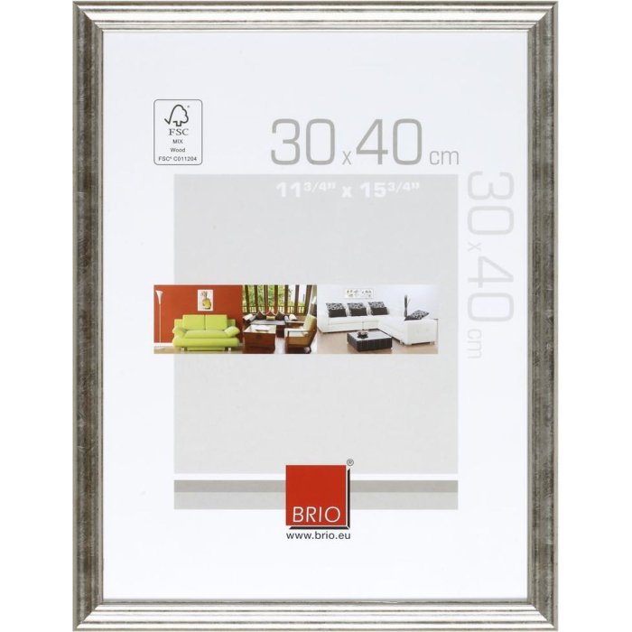 Ceanothe Marco de madera Circee 30x40 cm plata