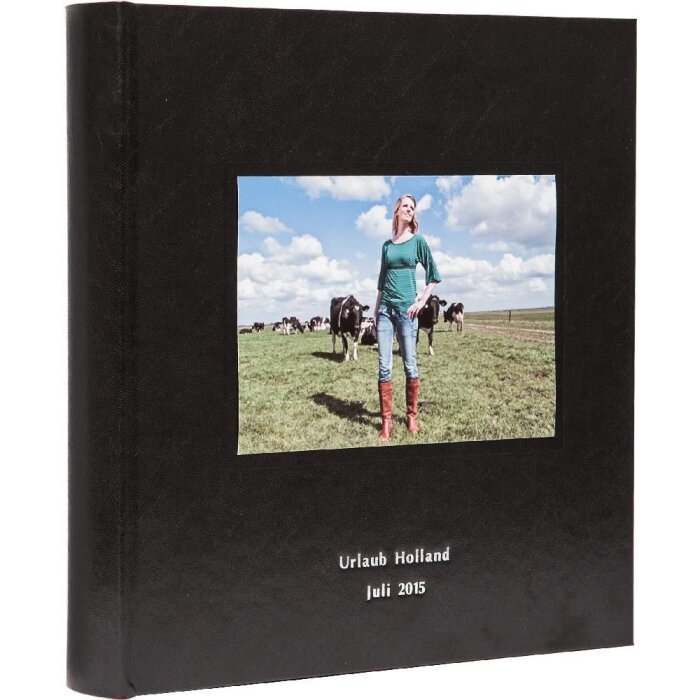 Álbum de fotos KOLARA negro con tu foto + texto 30x30 cm 100 páginas negras