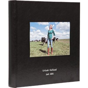 Álbum de fotos KOLARA negro con tu foto + texto...